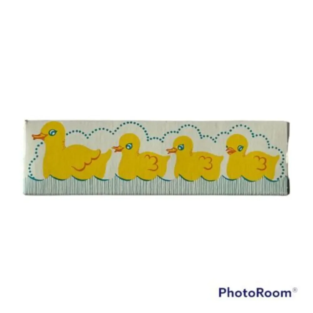 NOS Vintage Stanley Baby Hairbrush and Comb Yellow‎ Ducks Nylon Bristle #4060
